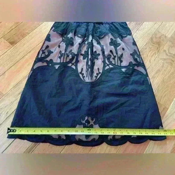 Betsey Johnson Vintage Black Mini Dress Empire Waist Illusion Sheer Y2K SZ 6 - Picture 15 of 16